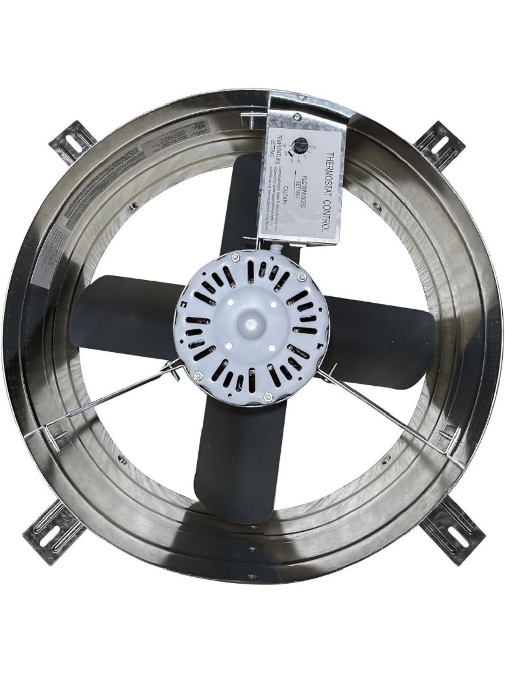 Automatic Gable Mount Attic Ventilator Fan with Adjustable Thermostat, 2339 CFM